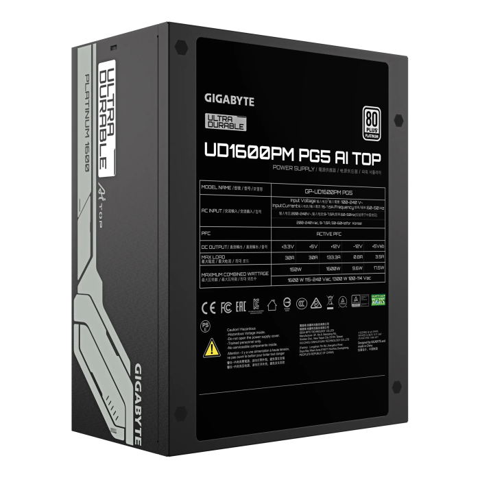 Gigabyte UD1600PM 1600W PLATINUM modularni napajalnik GIGABYTE Gigabyte UD1600PM 1600W PLATINUM modularni napajalnik