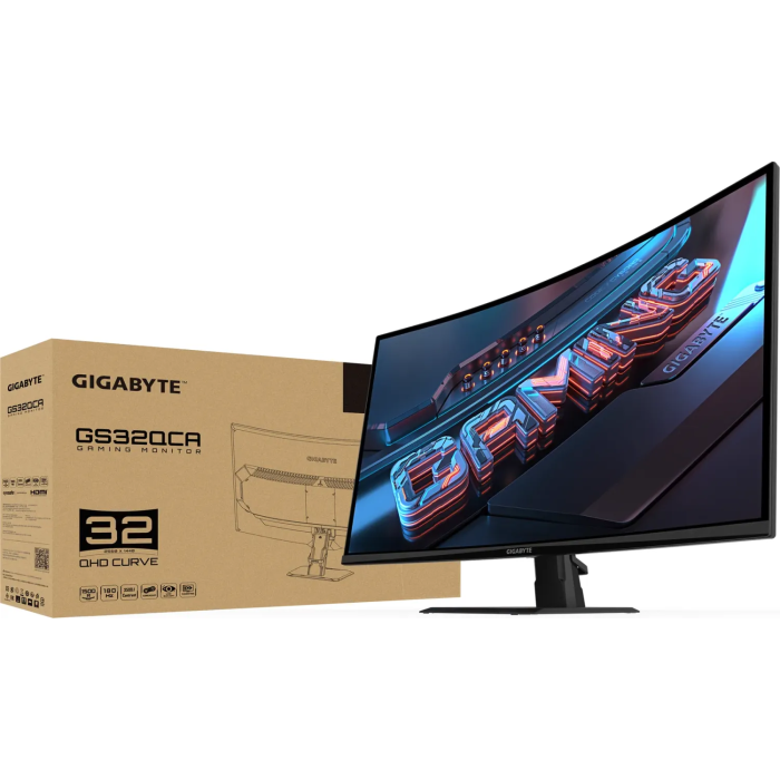 GIGABYTE GS32QCA 31,5 Gaming QHD ukrivljen monitor, 2560 x 1440, 1ms, 180Hz, HDR GIGABYTE GIGABYTE GS32QCA 31,5 Gaming QHD ukrivljen monitor, 2560 x 1440, 1ms, 180Hz, HDR