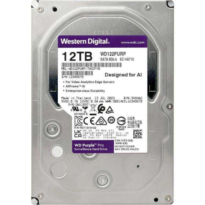 WD 12TB Purple Pro 3,5 SATA 6Gb/s 7200rpm 512MB HDD disk