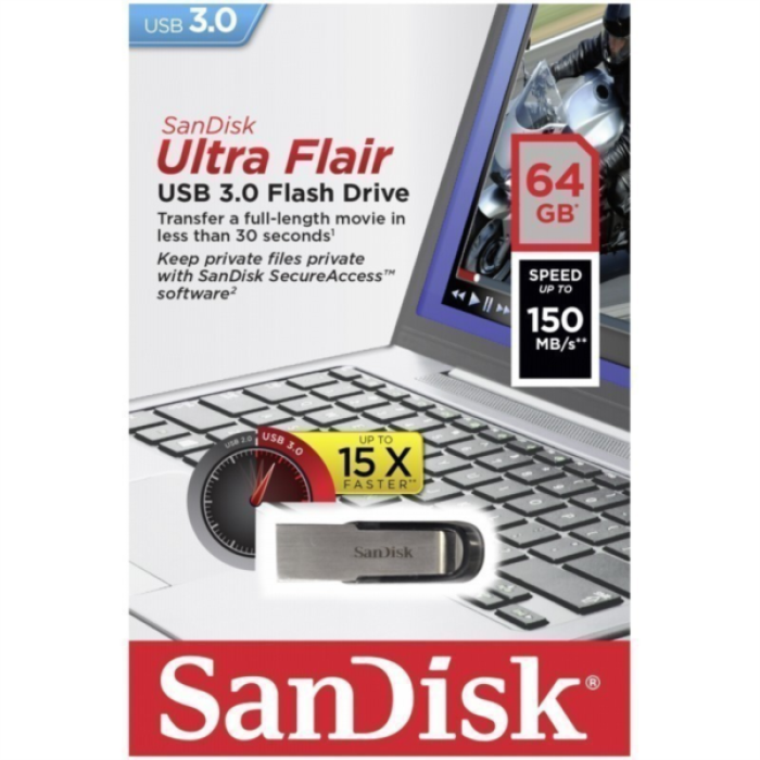 Sandisk Ultra Flair 64GB USB3.0 spominski ključek SANDISK Sandisk Ultra Flair 64GB USB3.0 spominski ključek