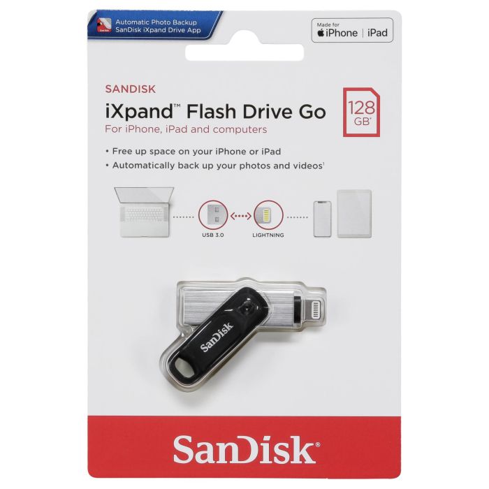 SanDisk iXpand Flash Drive Go 128GB - USB3.0 + Lightning - for iPhone and iPad SANDISK SanDisk iXpand Flash Drive Go 128GB - USB3.0 + Lightning - for iPhone and iPad
