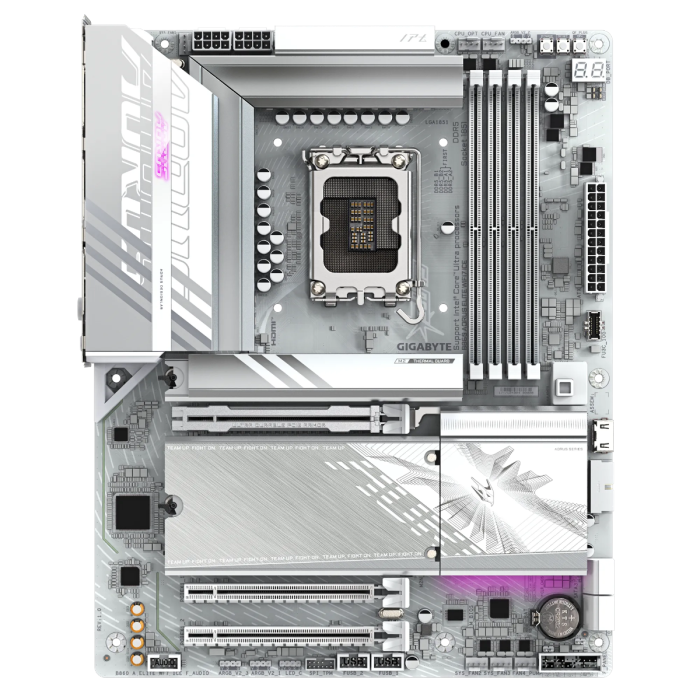 GIGABYTE B860 AORUS ELITE WF7 ICE, DDR5, SATA3, USB4, DP, Wi-Fi 7, LGA1851 ATX GIGABYTE GIGABYTE B860 AORUS ELITE WF7 ICE, DDR5, SATA3, USB4, DP, Wi-Fi 7, LGA1851 ATX