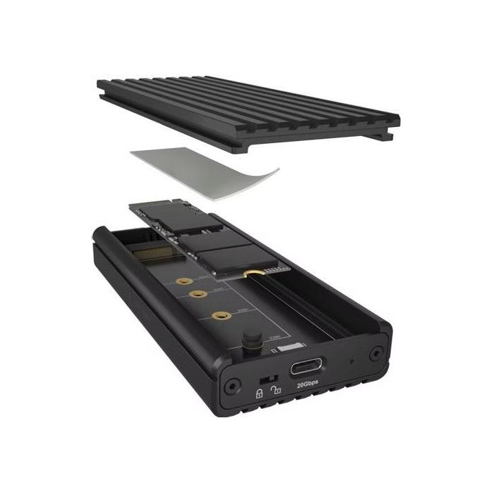 IcyBox IB-1917M-C32a ohišje za 1x M.2 NVMe SSD z USB-C 3.2 Gen 2x2 do 20 Gbit/s ICYBOX IcyBox IB-1917M-C32a ohišje za 1x M.2 NVMe SSD z USB-C 3.2 Gen 2x2 do 20 Gbit/s