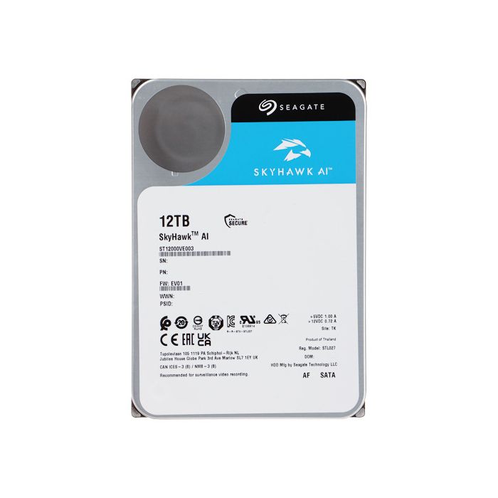Seagate 12TB SkyHawk AI 3,5 SATA 6Gb/s 7200rpm 512MB HDD disk SEAGATE Seagate 12TB SkyHawk AI 3,5 SATA 6Gb/s 7200rpm 512MB HDD disk