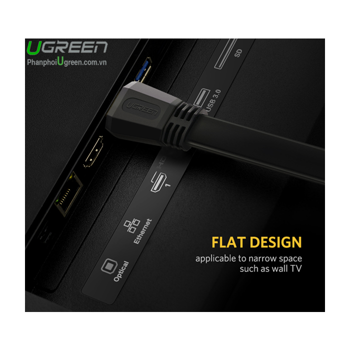 Ugreen HDMI 2.0 Flat kabel 3m - box UGREEN Ugreen HDMI 2.0 Flat kabel 3m - box