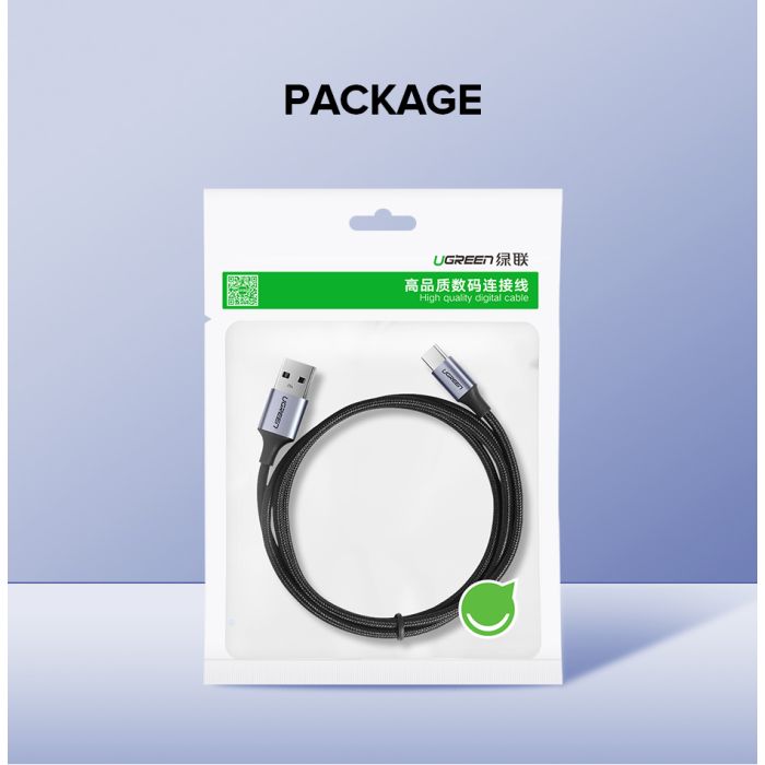 UGREEN USB 2.0 A na USB-C kabel 2m (črn) - polybag