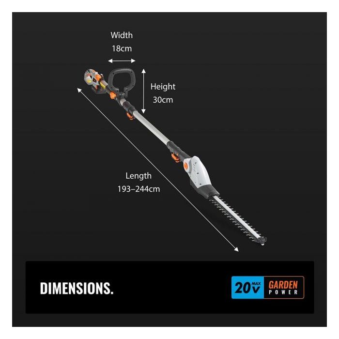 VonHaus akumulatorske teleskopske škarje za grmičevje G-Series VONHAUS VonHaus akumulatorske teleskopske škarje za grmičevje G-Series