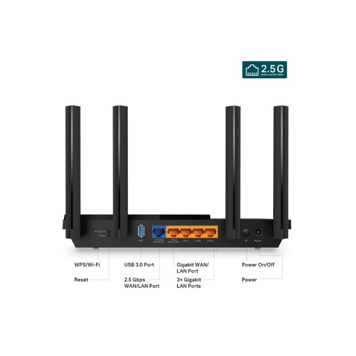 TP-LINK usmerjevalnik Archer AX55 PRO AX3000 Dual Band Gigabit usmerjevalnik Wi-Fi 6, 2.5G Port