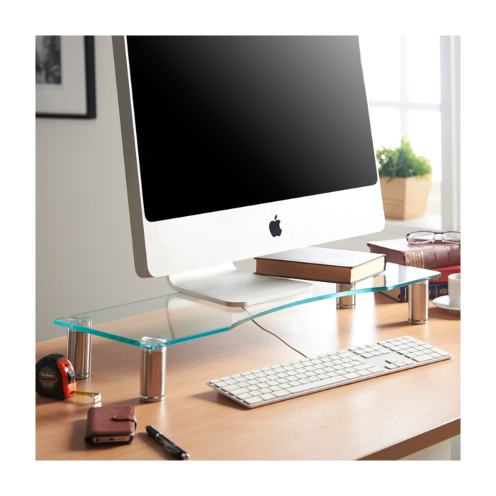Vonhaus steklen podstavek za monitor L prozoren VONHAUS Vonhaus steklen podstavek za monitor L prozoren
