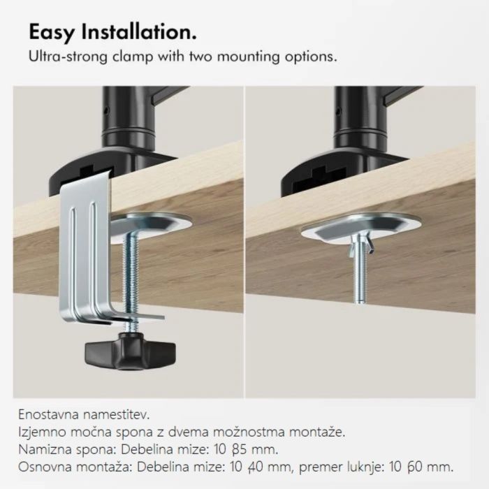 VonHaus enojni namizni nosilec do diagonale 32 plinska vzmet 3000914 VONHAUS VonHaus enojni namizni nosilec do diagonale 32 plinska vzmet 3000914