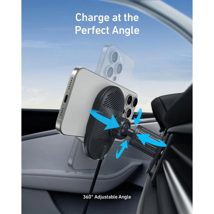 Anker MagGo brezžični avtopolnilec z vgrajenim USB-C kablom, 15W ANKER Anker MagGo brezžični avtopolnilec z vgrajenim USB-C kablom, 15W