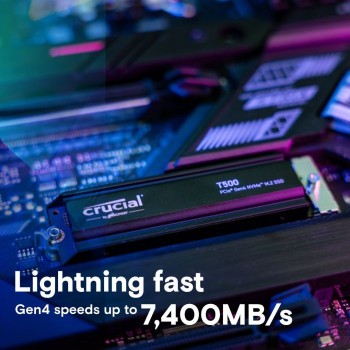 Crucial T500 1TB PCIe Gen4 NVMe M.2 SSD s hladilnikom Crucial T500 1TB PCIe Gen4 NVMe M.2 SSD s hladilnikom