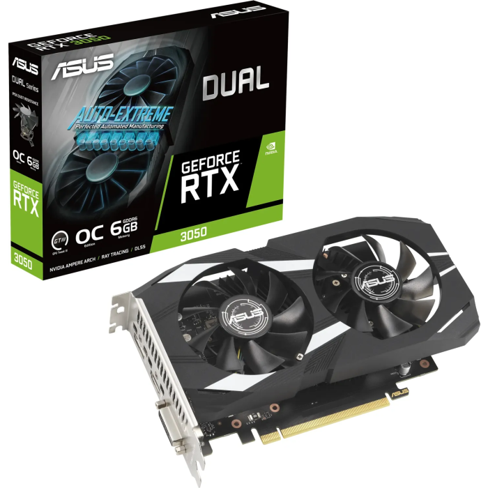 Grafična kartica ASUS GeForce RTX 3050 DUAL OC, 6GB GDDR6, PCI-E 4.0 DUAL-RTX3050-O6G ASUS Grafična kartica ASUS GeForce RTX 3050 DUAL OC, 6GB GDDR6, PCI-E 4.0 DUAL-RTX3050-O6G