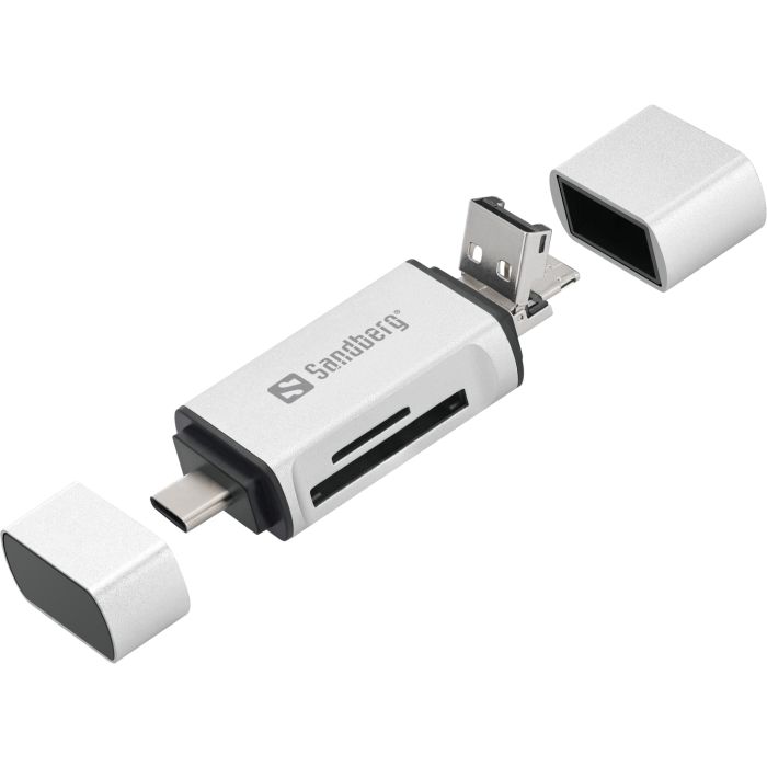 Sandberg čitalec kartic USB-C, USB-A in micro-USB SANDBERG Sandberg čitalec kartic USB-C, USB-A in micro-USB