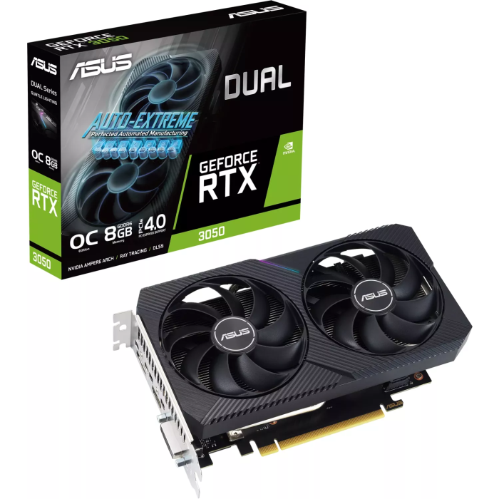 Grafična kartica ASUS GeForce RTX 3050 DUAL OC V2, 8GB GDDR6, PCI-E 4.0 DUAL-RTX3050-O8G-V2 ASUS Grafična kartica ASUS GeForce RTX 3050 DUAL OC V2, 8GB GDDR6, PCI-E 4.0 DUAL-RTX3050-O8G-V2
