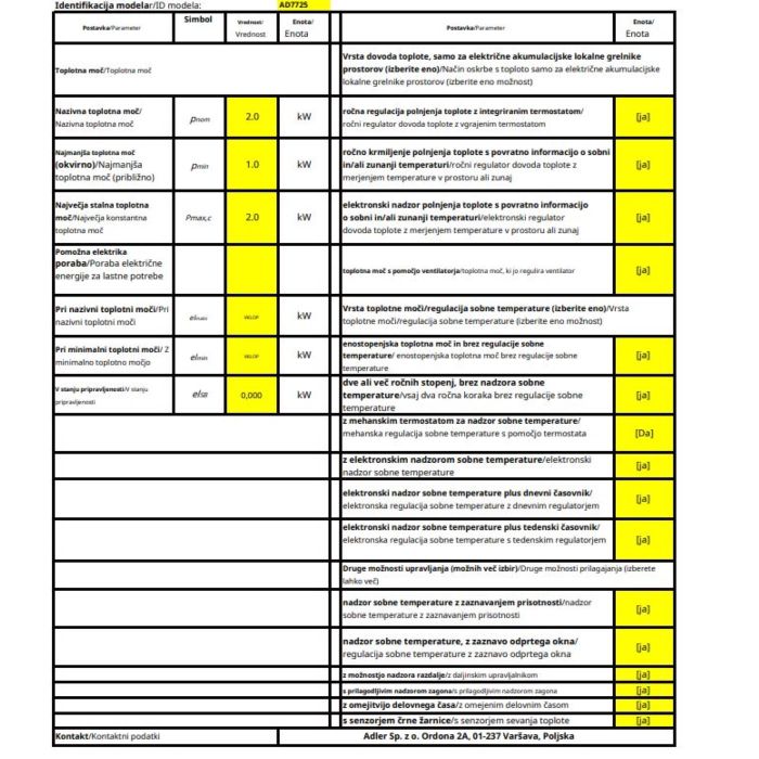 Adler kalorifer 2000W AD7725 črn