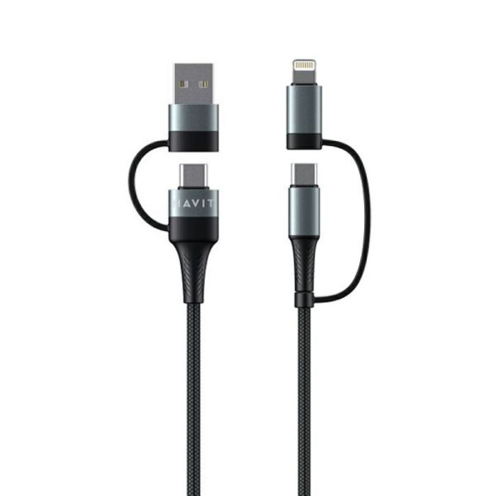 HAVIT kabel za polnjenje 4v1 USB / USB-C na USB-C / Lightning, 1M HAVIT HAVIT kabel za polnjenje 4v1 USB / USB-C na USB-C / Lightning, 1M