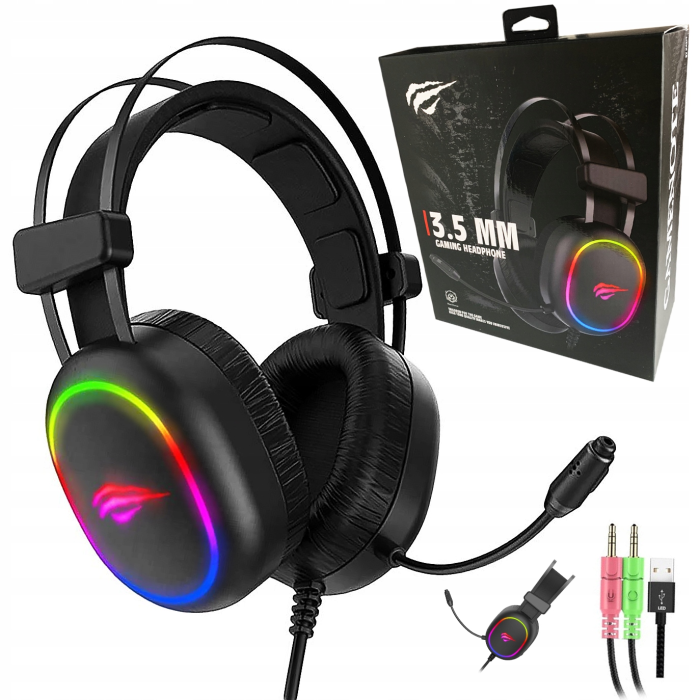 HAVIT Gamenote RGB LED slušalke z mikrofonom HV-H2016d