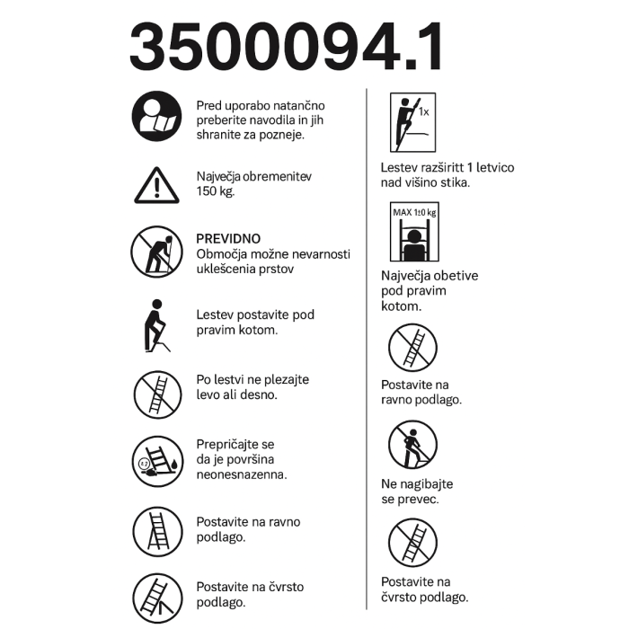 VonHaus 3 polična jeklena lestev VONHAUS VonHaus 3 polična jeklena lestev