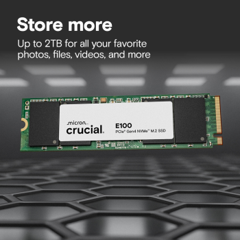 Crucial E100 1TB PCIe Gen4 NVMe 2280 M.2 SSD