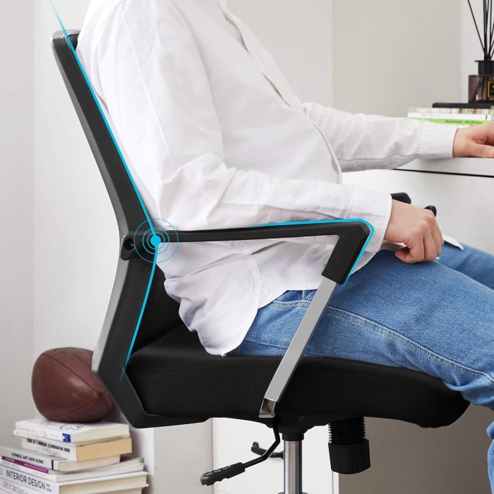 SONGMICS pisarniški stol črn OBN83B