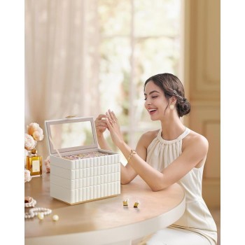 SONGMICS škatla za nakit kovček z ogledalom