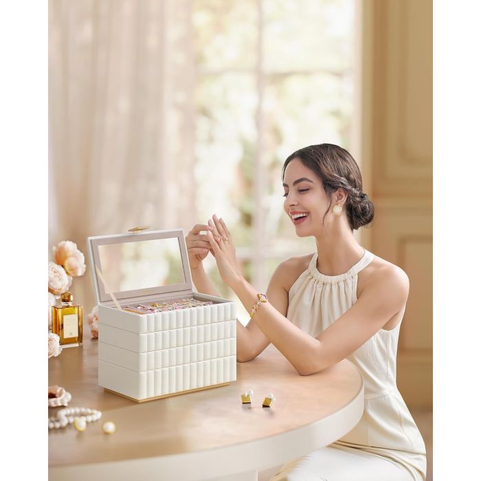 SONGMICS škatla za nakit kovček z ogledalom SONGMICS SONGMICS škatla za nakit kovček z ogledalom