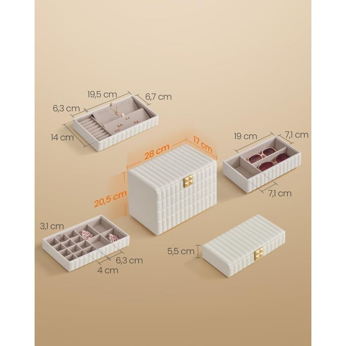 SONGMICS škatla za nakit kovček z ogledalom SONGMICS SONGMICS škatla za nakit kovček z ogledalom