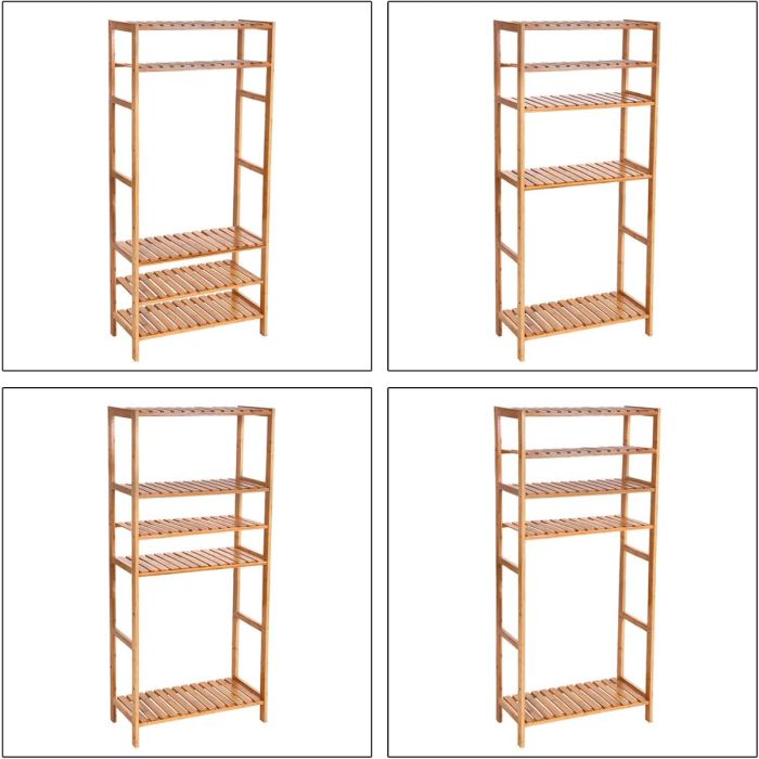 SONGMICS Bamboo naravni regal 60 x 26 x 130 cm, BCB35Y SONGMICS SONGMICS Bamboo naravni regal 60 x 26 x 130 cm, BCB35Y