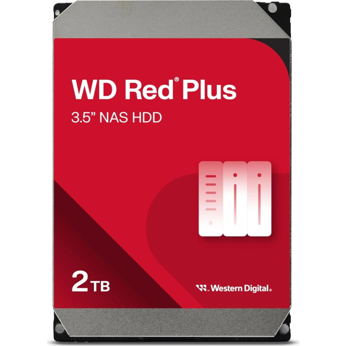 WD 2TB Red Plus 3,5" SATA 6Gb/s 5400rpm 64MB HDD disk WD 2TB Red Plus 3,5" SATA 6Gb/s 5400rpm 64MB HDD disk
