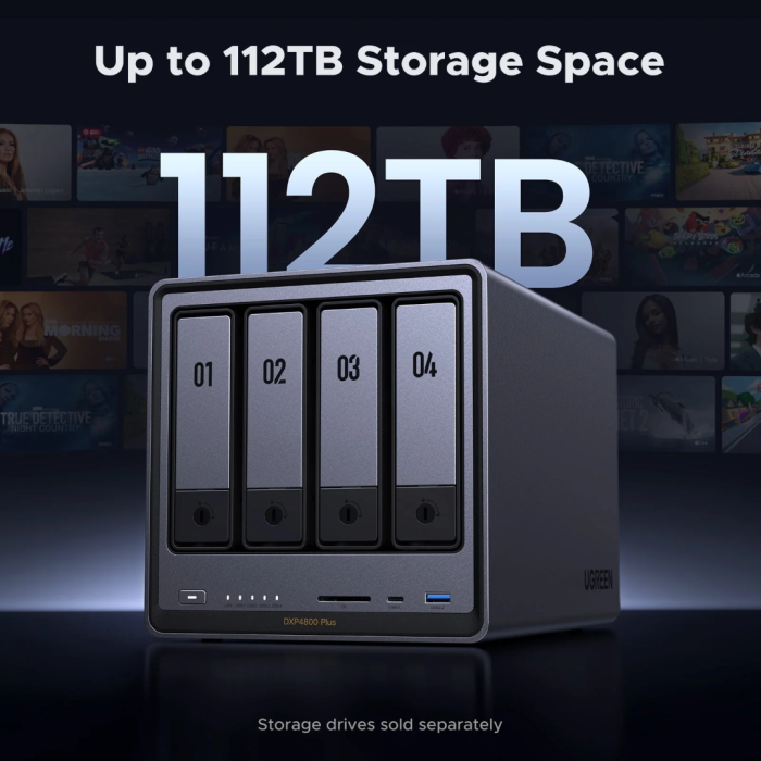 Ugreen NASync DXP4800 Plus za 4+2 diska, Intel 8505, 8GB DDR5, 1x2.5GbE in 1x 10GbE mreža