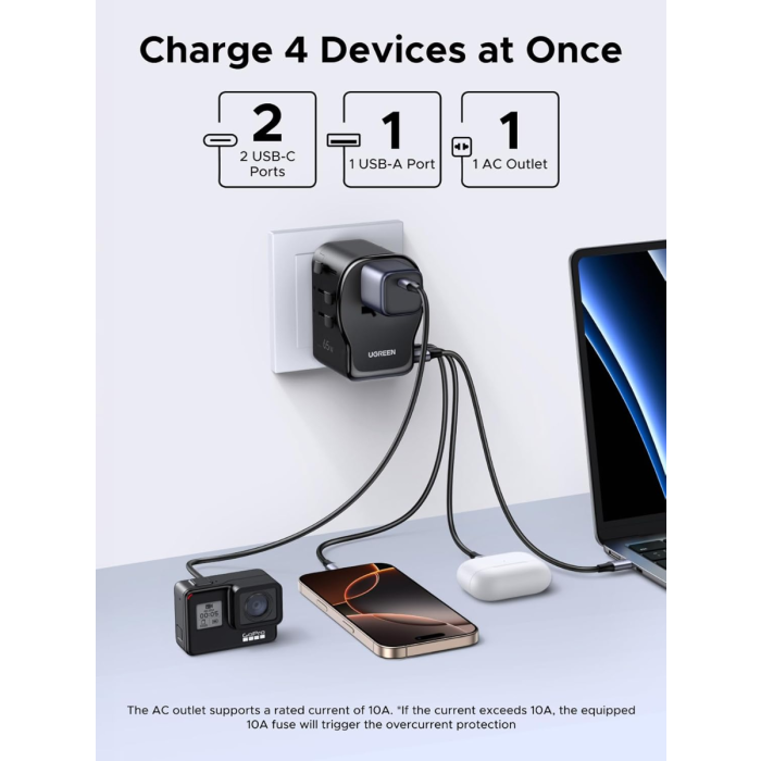 Ugreen 65W univerzalni potovalni adapter