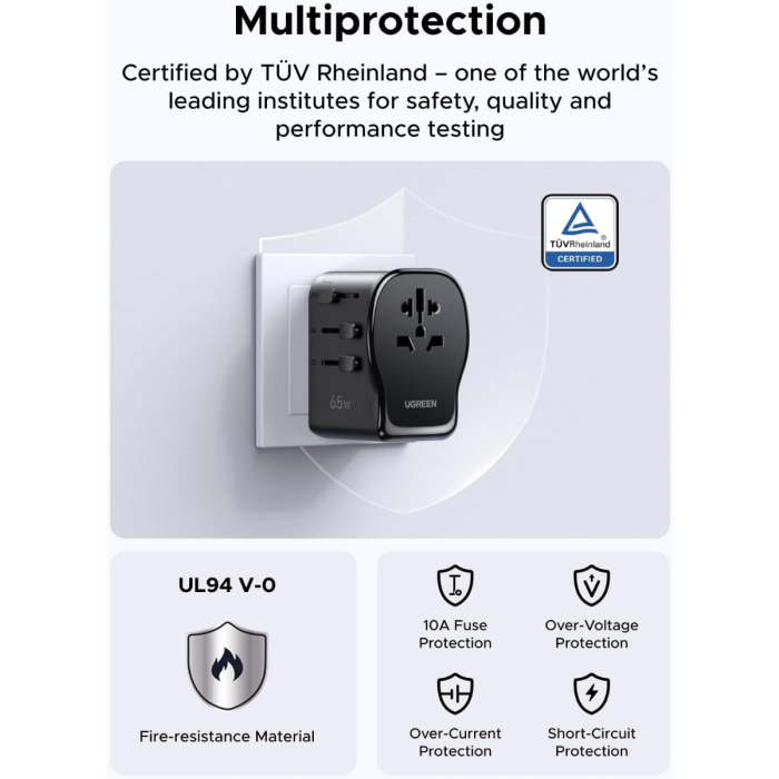 Ugreen 65W univerzalni potovalni adapter