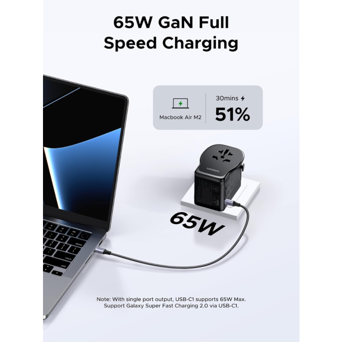 Ugreen 65W univerzalni potovalni adapter