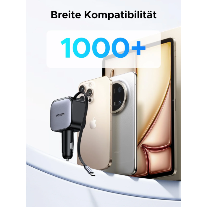 Ugreen 60W avtopolnilec z vgrajenim USB-C kablom