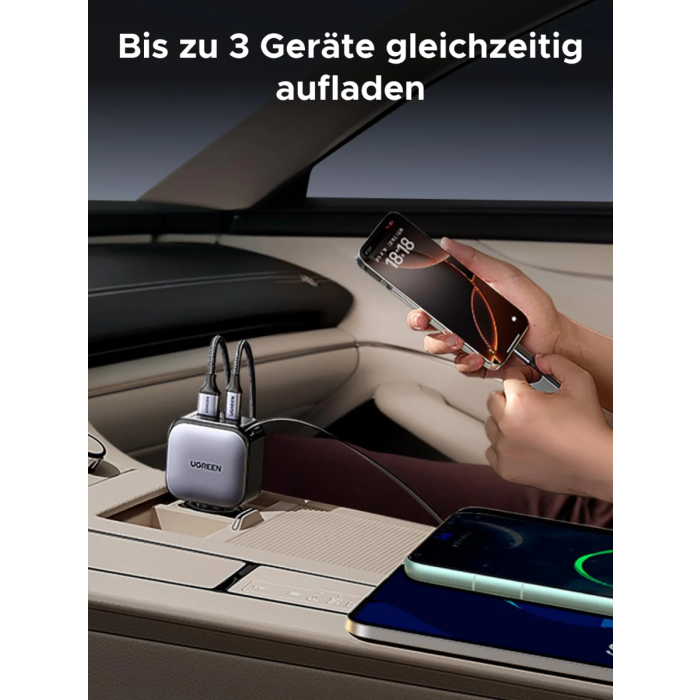 Ugreen 60W avtopolnilec z vgrajenim USB-C kablom