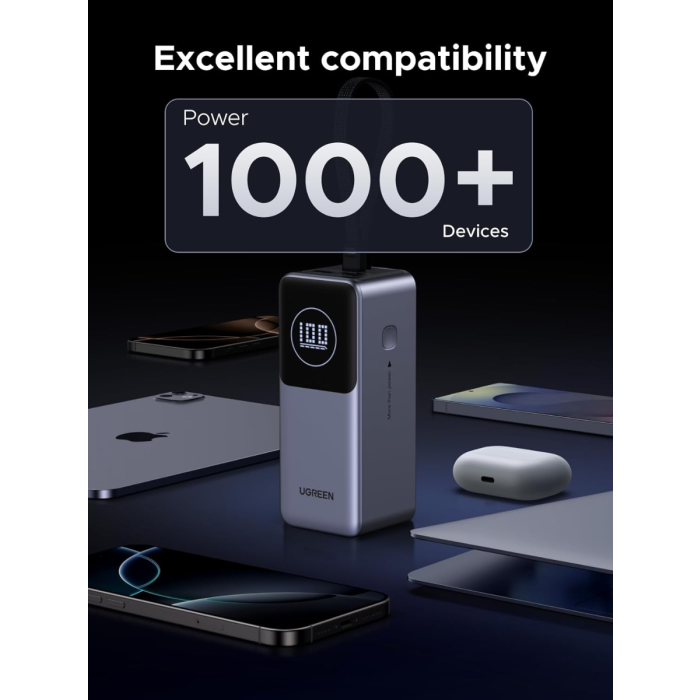 Ugreen prenosna polnilna baterija 12.000mAh, 100W
