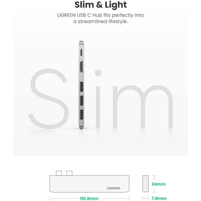 UGREEN USB-C Hub za MacBook (HDMI, USB-C, 2x USB 3.0) - box