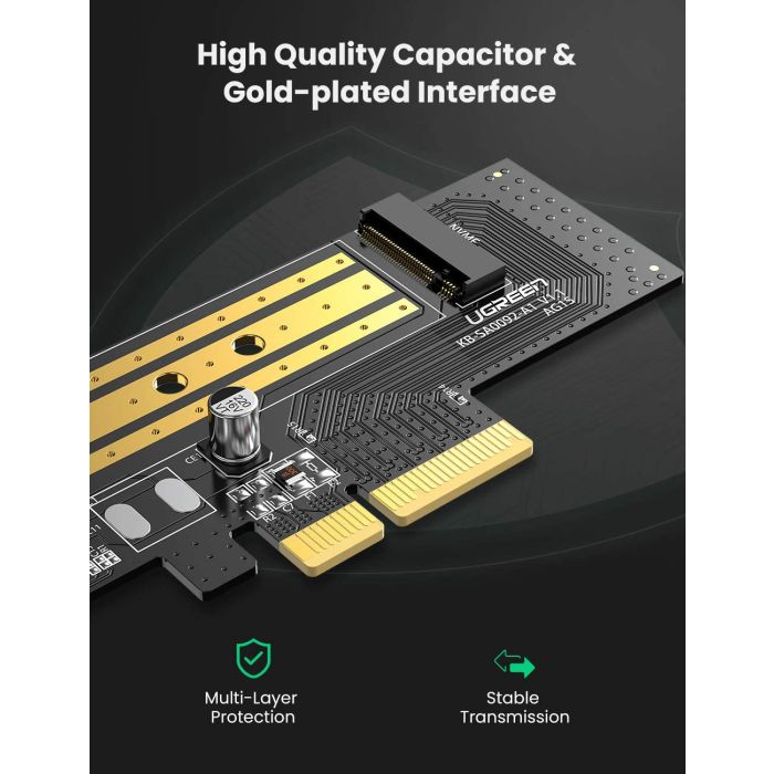 Ugreen M.2 PCIe NVME na PCIe 3.0 x4 x8 x16 adapter - box