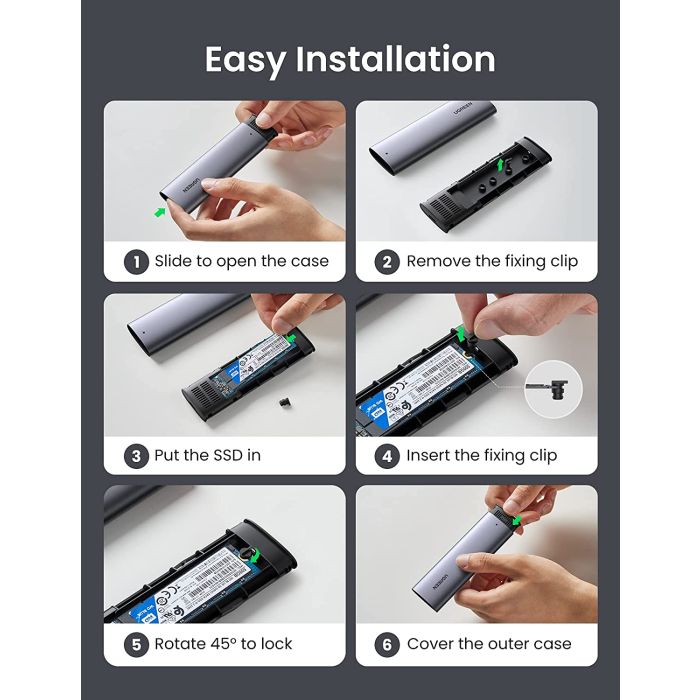 Ugreen M.2 SATA SSD USB 3.1 Gen2  zunanje aluminijasto ohišje