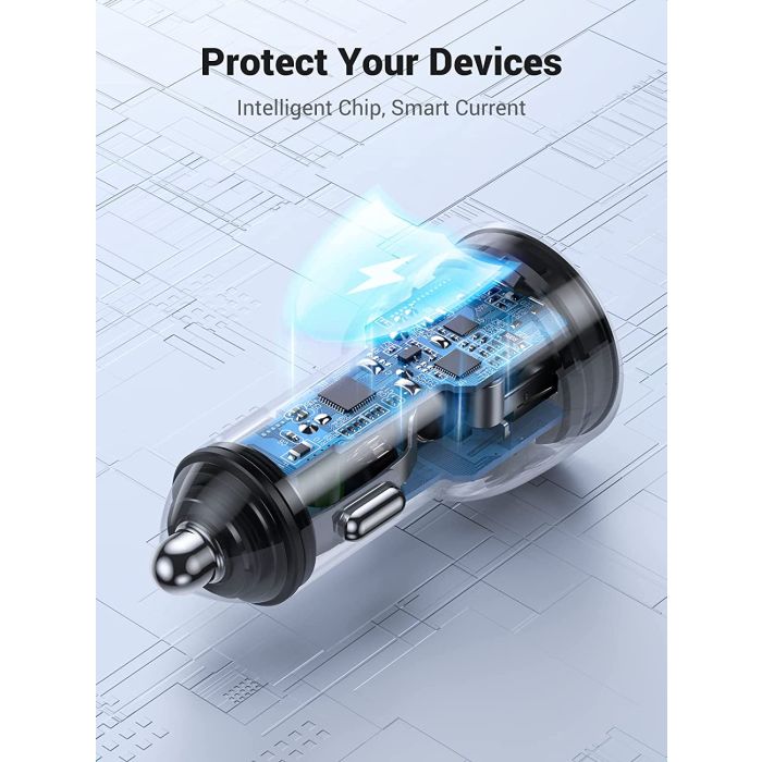 Ugreen avtopolnilec 2xUSB-C QC 3.0 40W - box