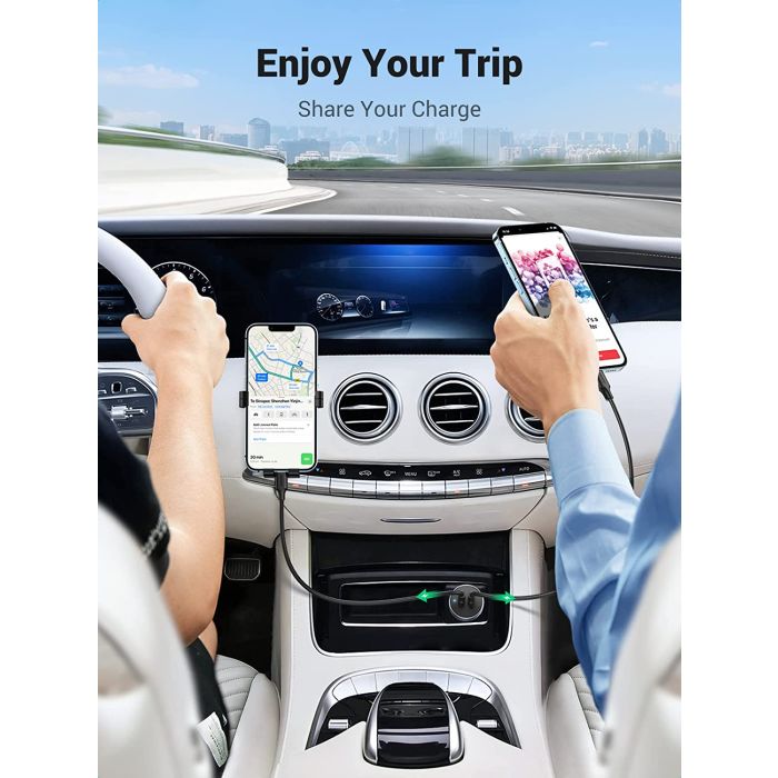 Ugreen avtopolnilec 2xUSB-C QC 3.0 40W - box