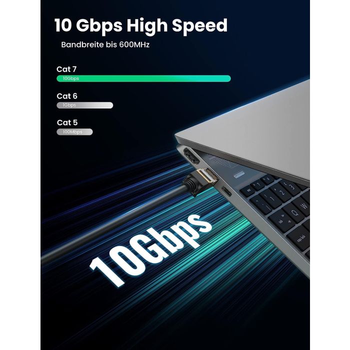 Ugreen Cat7 RJ45 gigabitni mrežni kabel 10 Gbps, 600 Mhz/s 3m