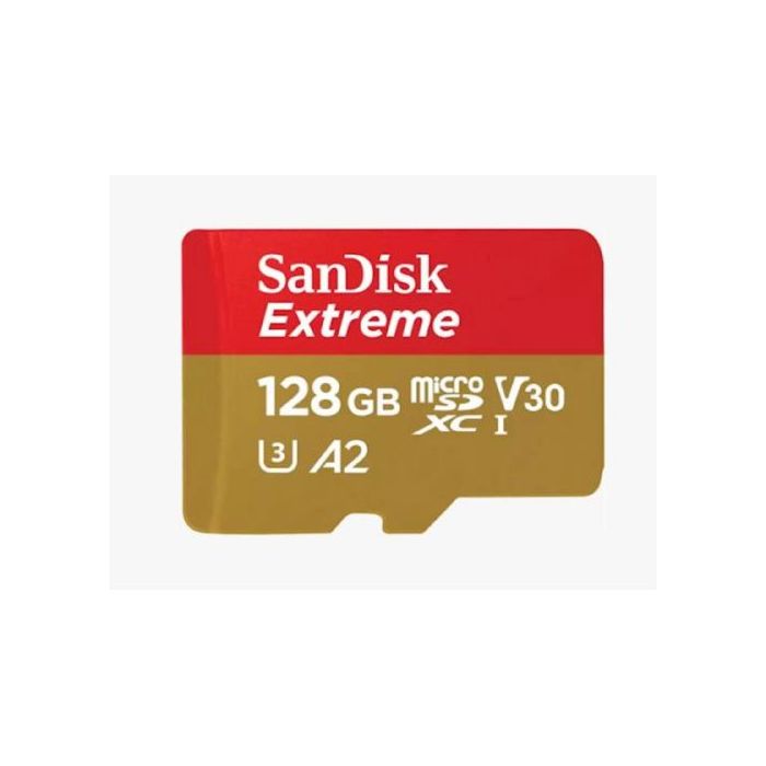 SanDisk Extreme microSDXC 128GB for Action Cams and Drones + SD Adapter 190MB/s & 90MB/s A2 C10 V30