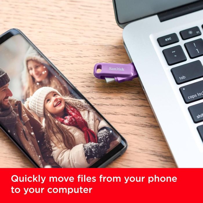 SanDisk USB 256GB Ultra Dual Drive Go USB Type-C 400MB/s sivka violičen