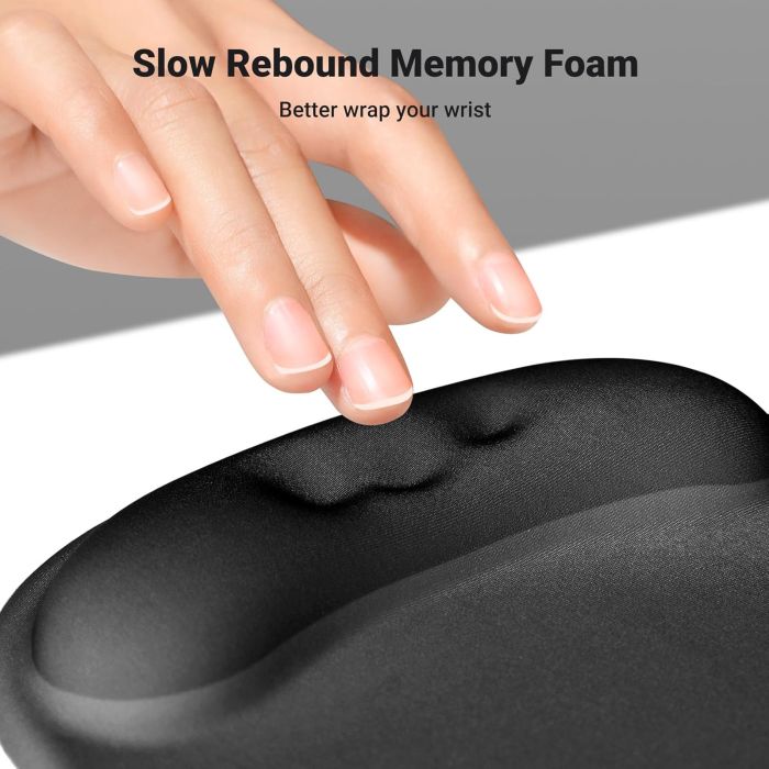 Ugreen ergonomska podloga za miško z naslonom za zapestje - črna