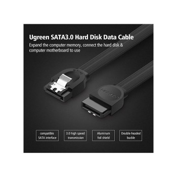 Ugreen SATA 3.0 kabel z ravnim priključkom 0,5M - polybag