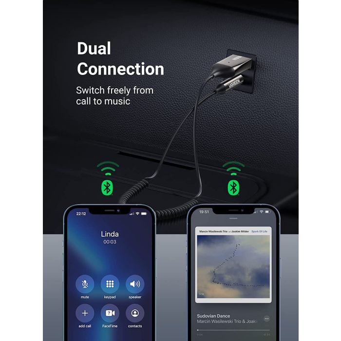 Ugreen Bluetooth USB/Aux adapter za avto UGREEN Ugreen Bluetooth USB/Aux adapter za avto