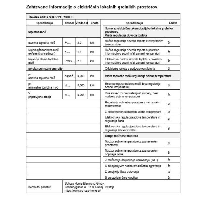 SHE PTC keramični ventilatorski grelnik z zaslonom 2000W