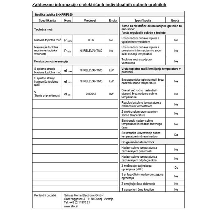 SHX Premium infrardeči ogrevalni panel z WiFi - 850W